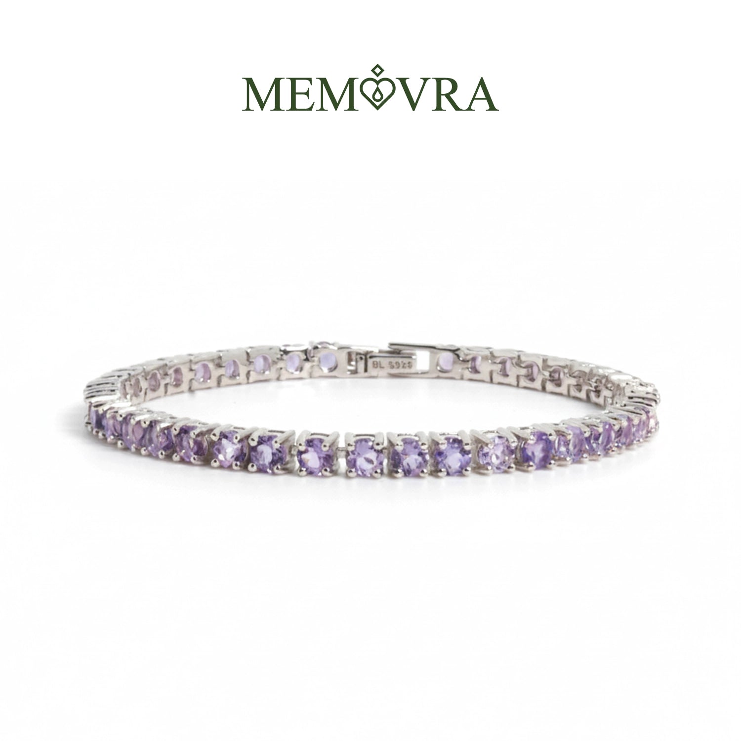 Brazil Amethyst Geometric Silver Bracelet